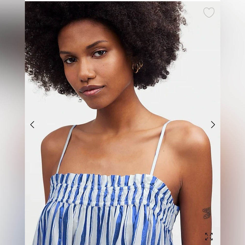 Madewell Blue & White Vertical-Stripe Spaghetti Strap Maxi Dress - Picture 2 of 11